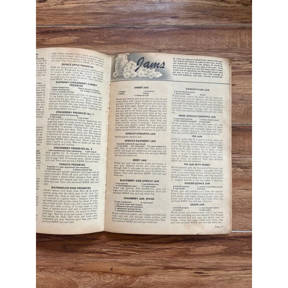 Vintage Kerr Mason Jar Canning Cookbook Recipe Book Retro Strawberry Cover